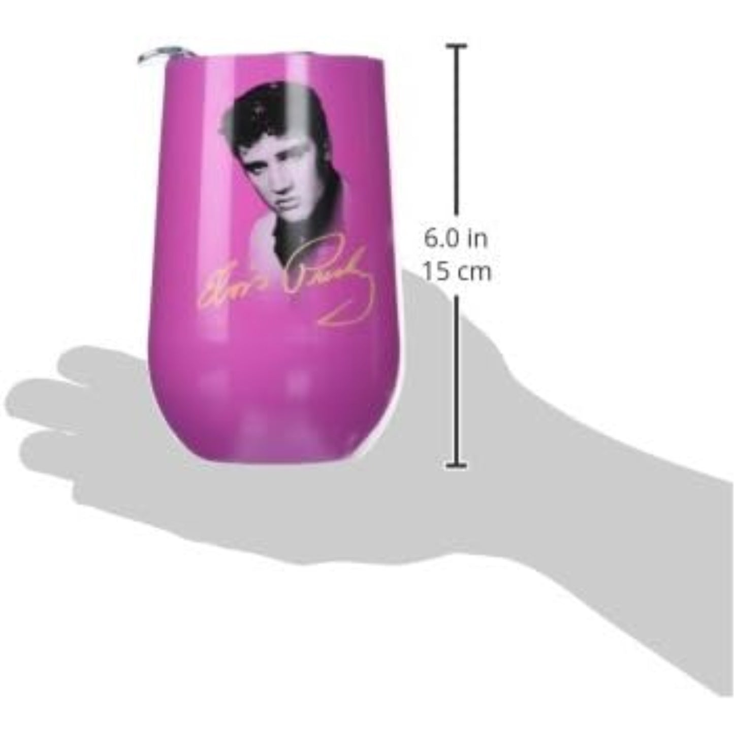 Pink Elvis Presley Logo Stainless Steel Double Wall Insulated Wine Tumbler 16 ounce
