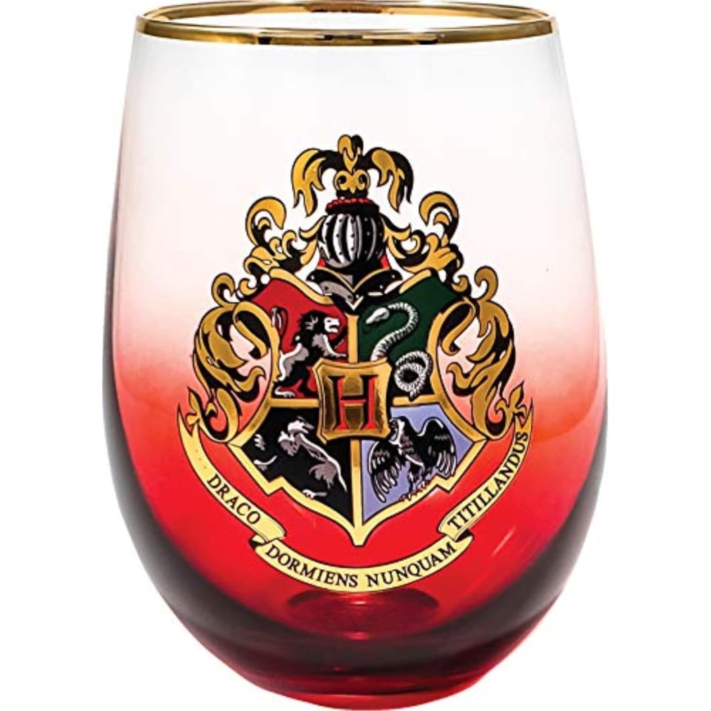 Spoontiques Harry Potter Hogwarts Crest Stemless Wine Glass 20 ounce
