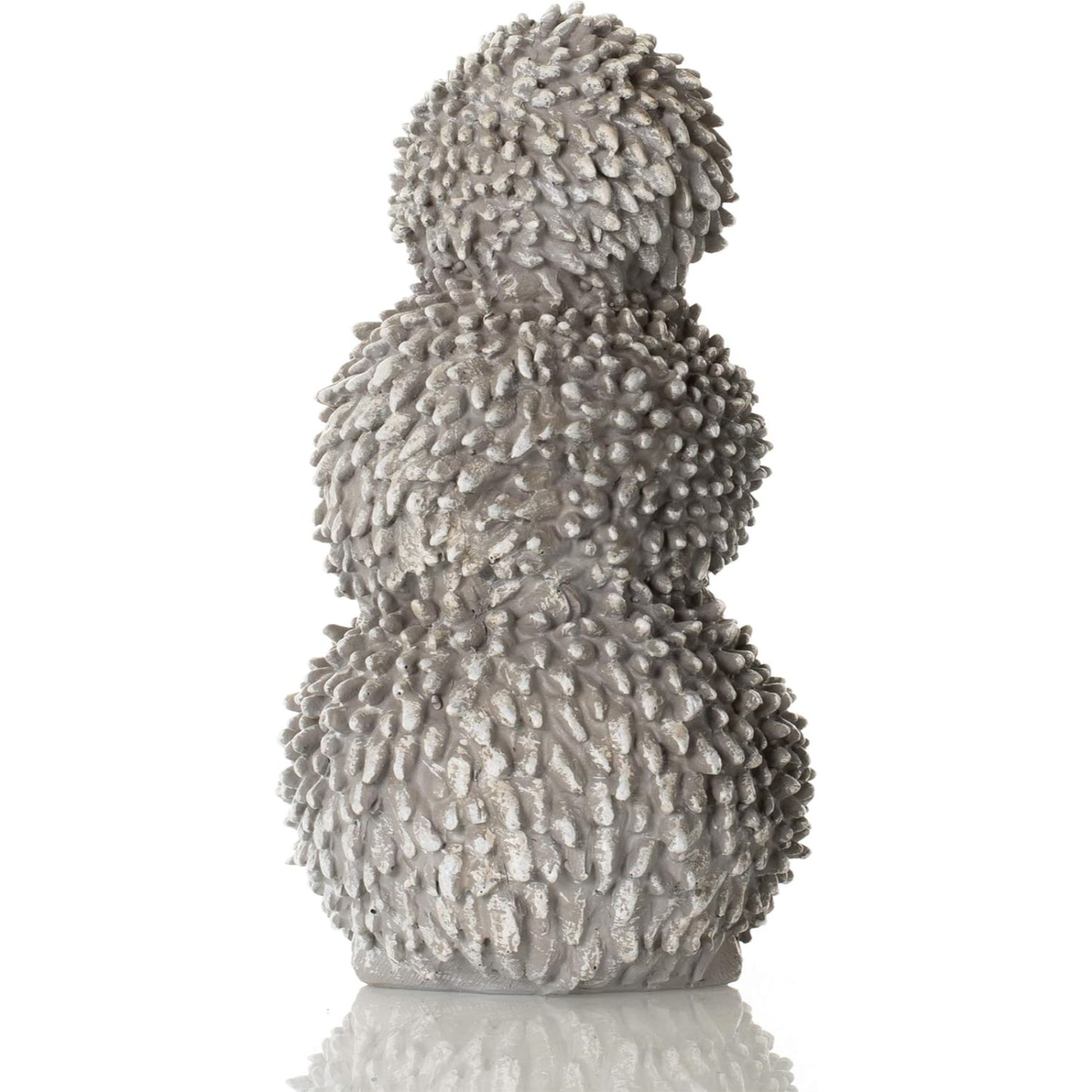 10.25" Gray and White Outdoor Stacked Hedgehogs Garden Statue