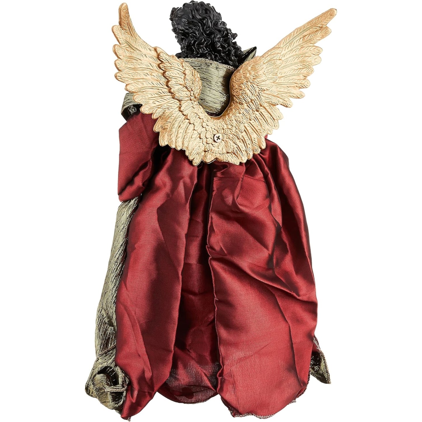 Santa's Workshop Aa Christmas Angel Tree Topper, 15" Tall, Red/Gold/Green