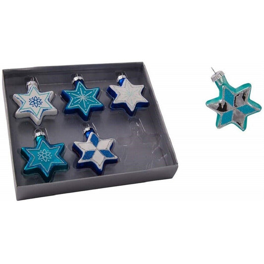 Star of David 6Pc Glass Ornament Set