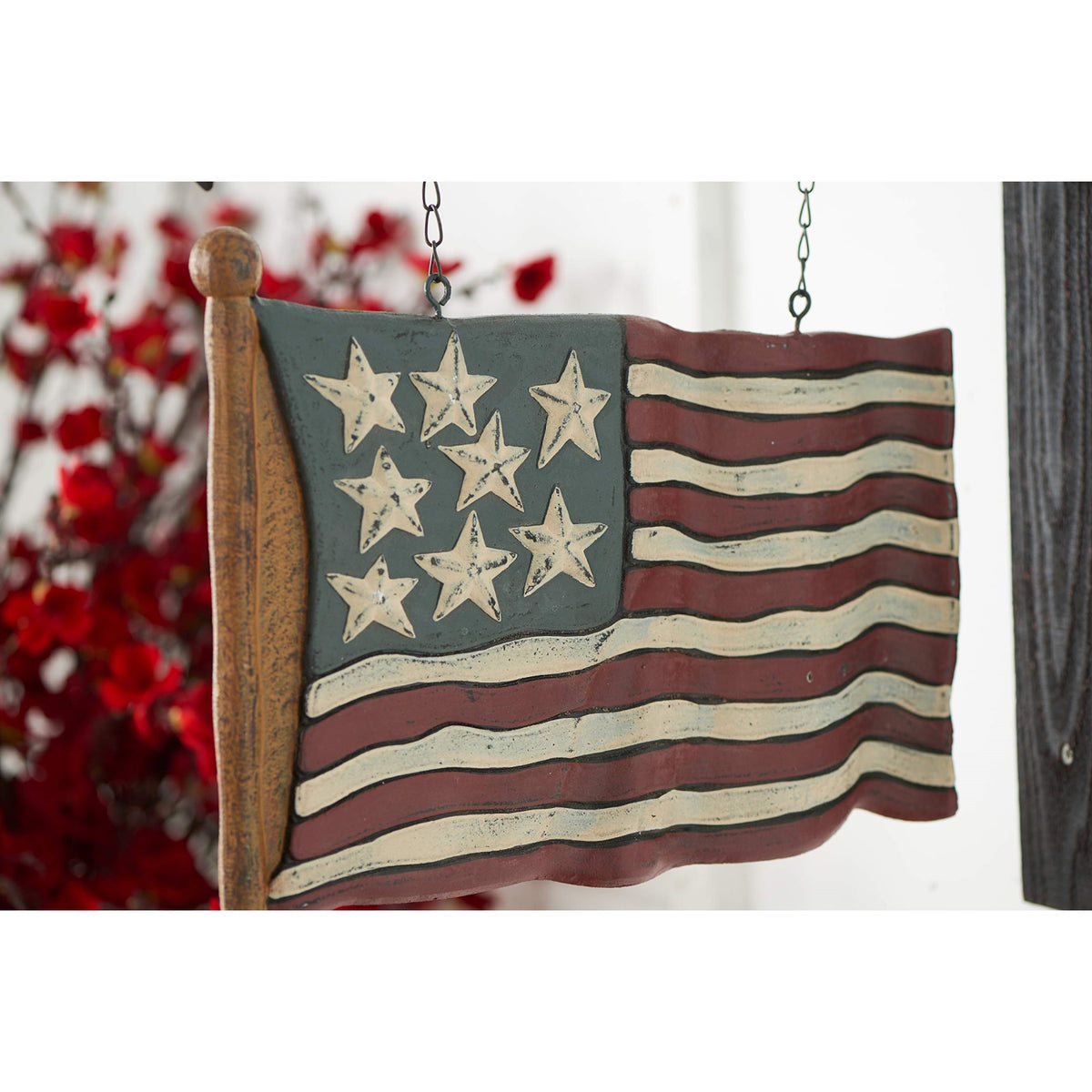 K&K Interiors Resin 8 Star USA Waving American Flag Arrow Replacement Sign 12.5 inch - Arrow Sold Separately