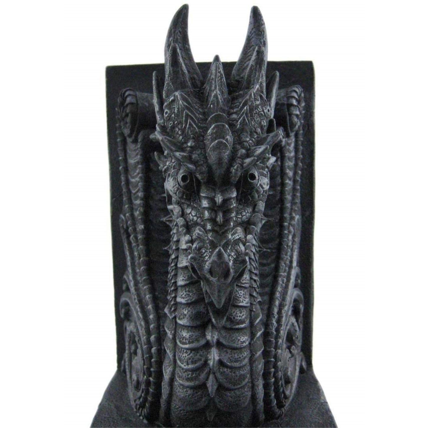 Gothic Dragon Gray Resin Bookends Medieval Evil Dragon Book Ends