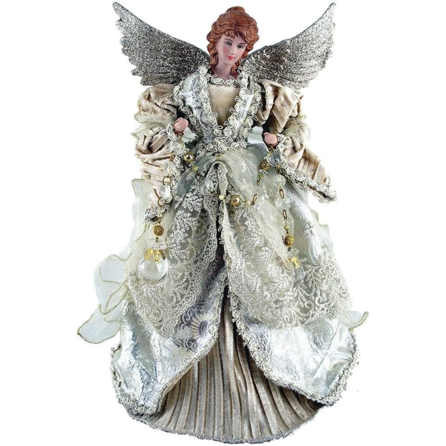Santa's Workshop 16" Gilded Angel Tree Topper - Gray and Silver