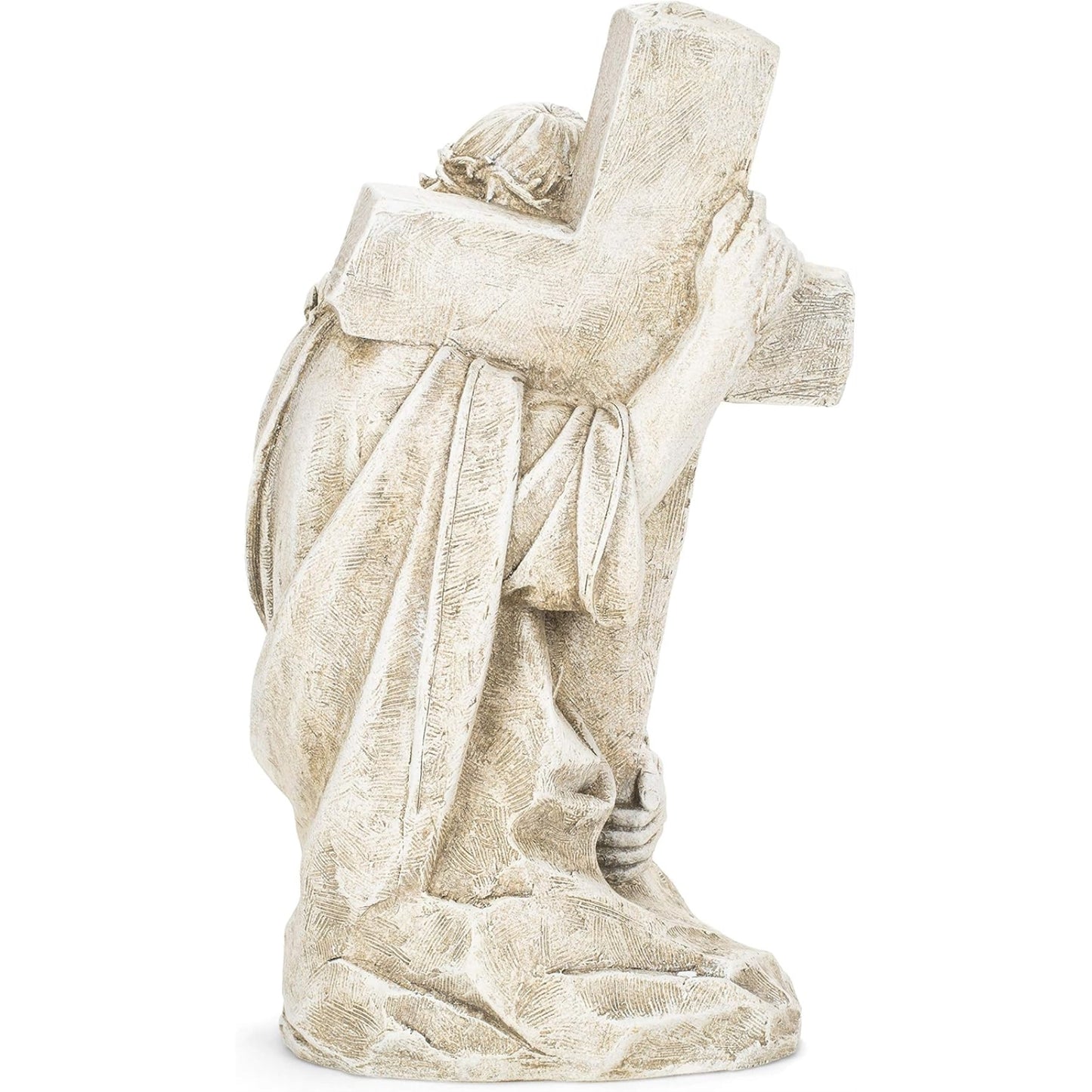 Joseph's Studio by Roman Inc., Jesus Holding Cross, Garden Collection, Religious Statue, Garden Décor (10x8x17)