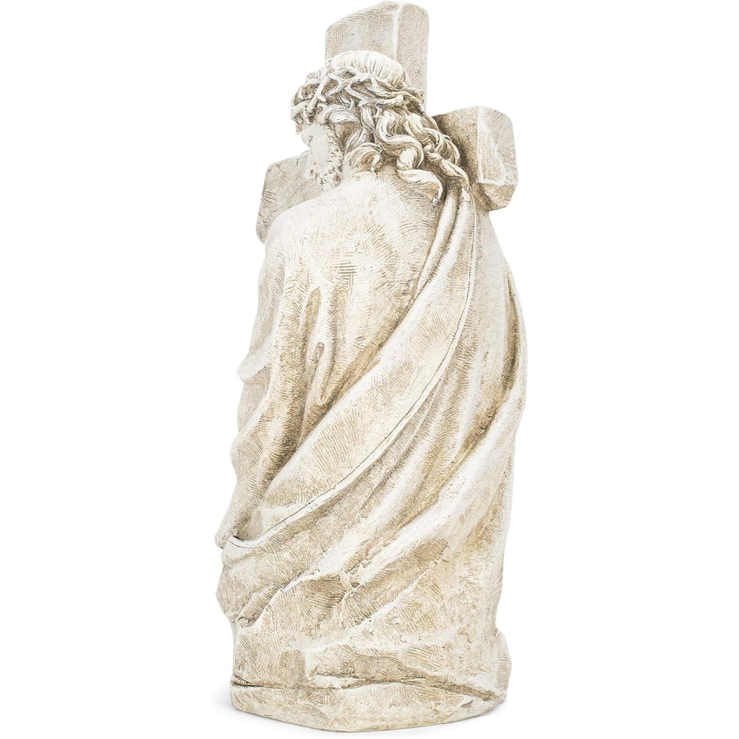 Joseph's Studio by Roman Inc., Jesus Holding Cross, Garden Collection, Religious Statue, Garden Décor (10x8x17)