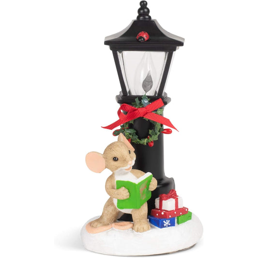 Roman Charming Tails Mice by Lamp Post Plug in Night Light 7 Inch Multicolor