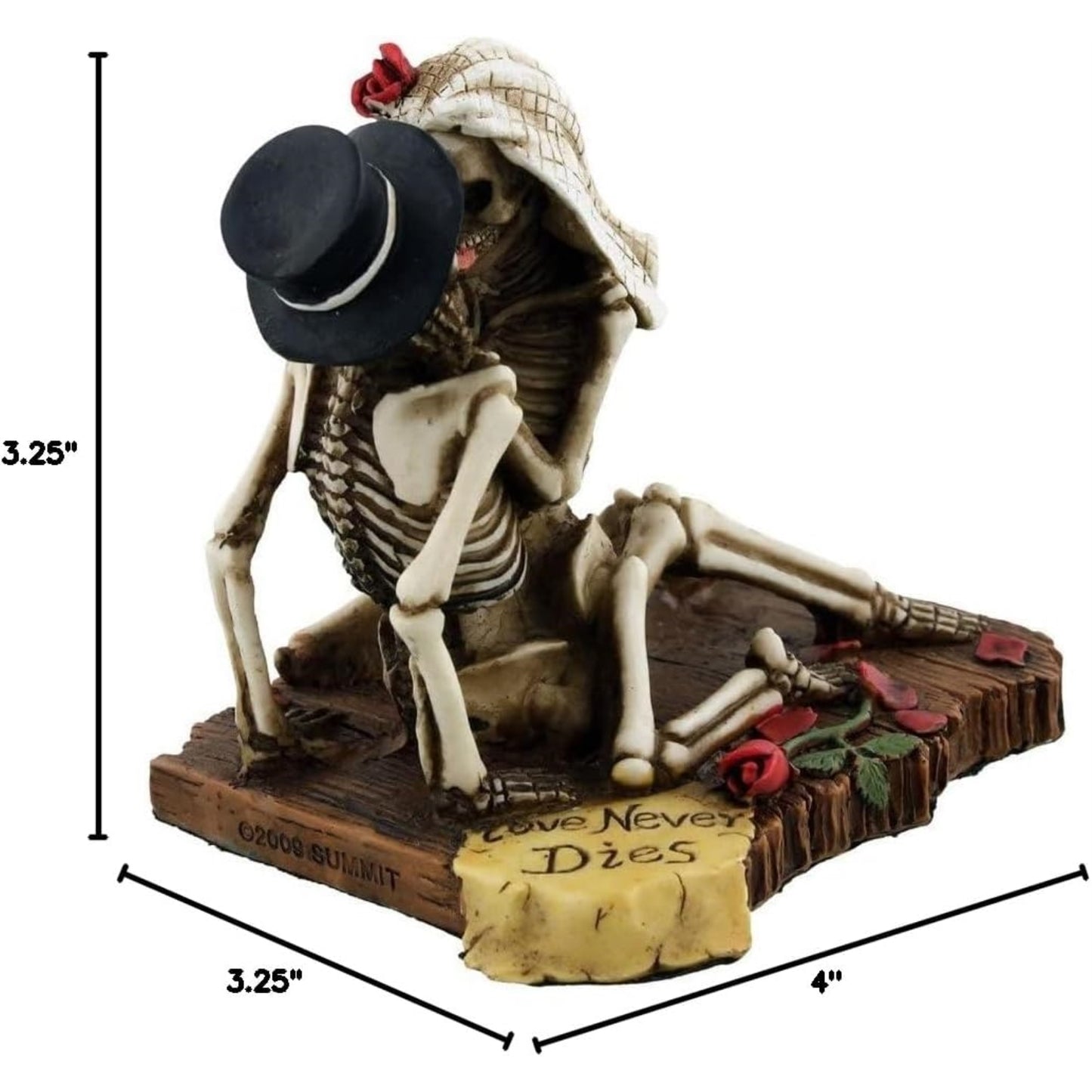 Skeleton Couple Love Never Dies Dia de los Muertos Day of the Dead Figurine