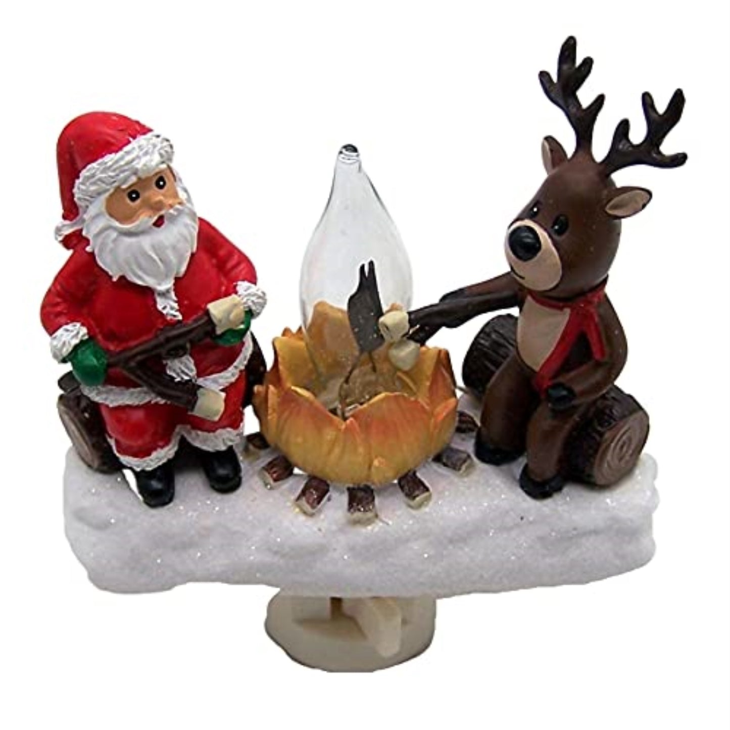 Roman Santa and Reindeer by Campfire Christmas Plug in Night Light 4.25 inch