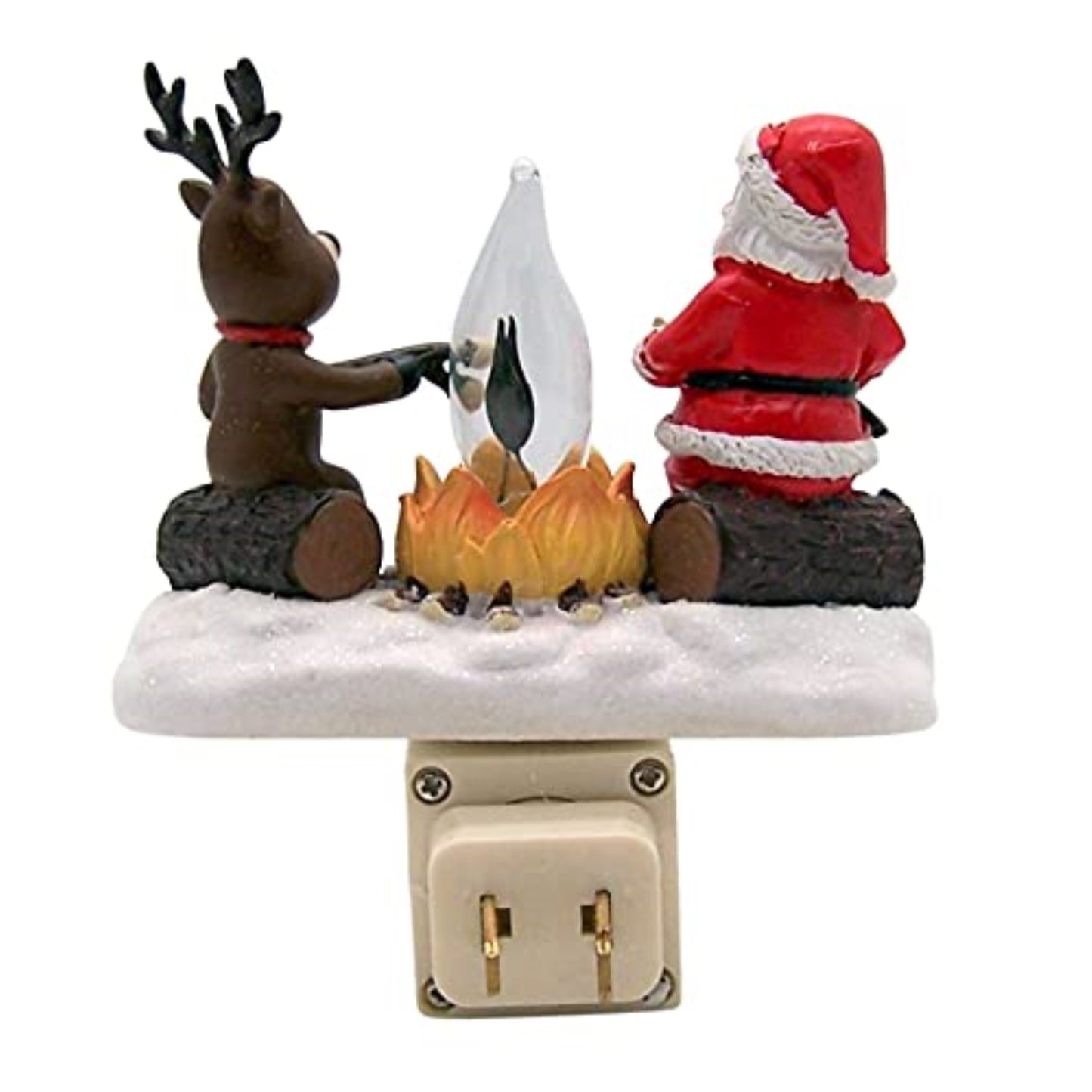 Roman Santa and Reindeer by Campfire Christmas Plug in Night Light 4.25 inch