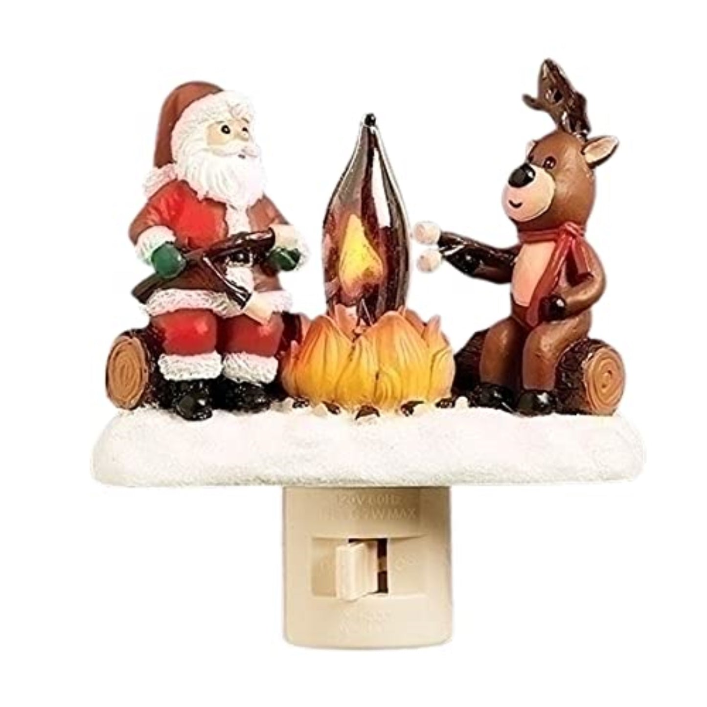 Roman Santa and Reindeer by Campfire Christmas Plug in Night Light 4.25 inch