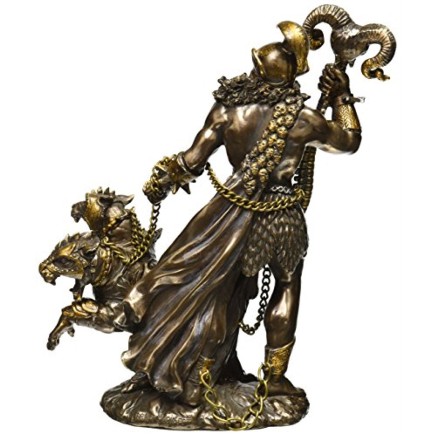 Greek God of Underworld Hades with Cerberus Dog Statue Figure 9.5 inch