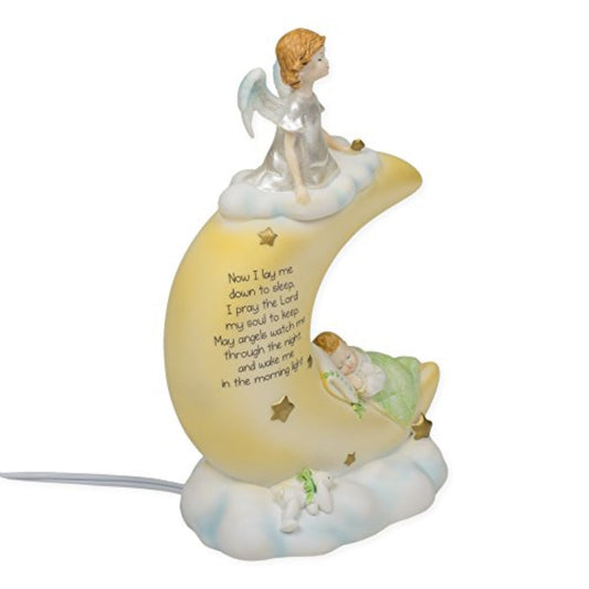 Roman Sweet Dreams Angel on the Moon Night Light with Cord 8 inch