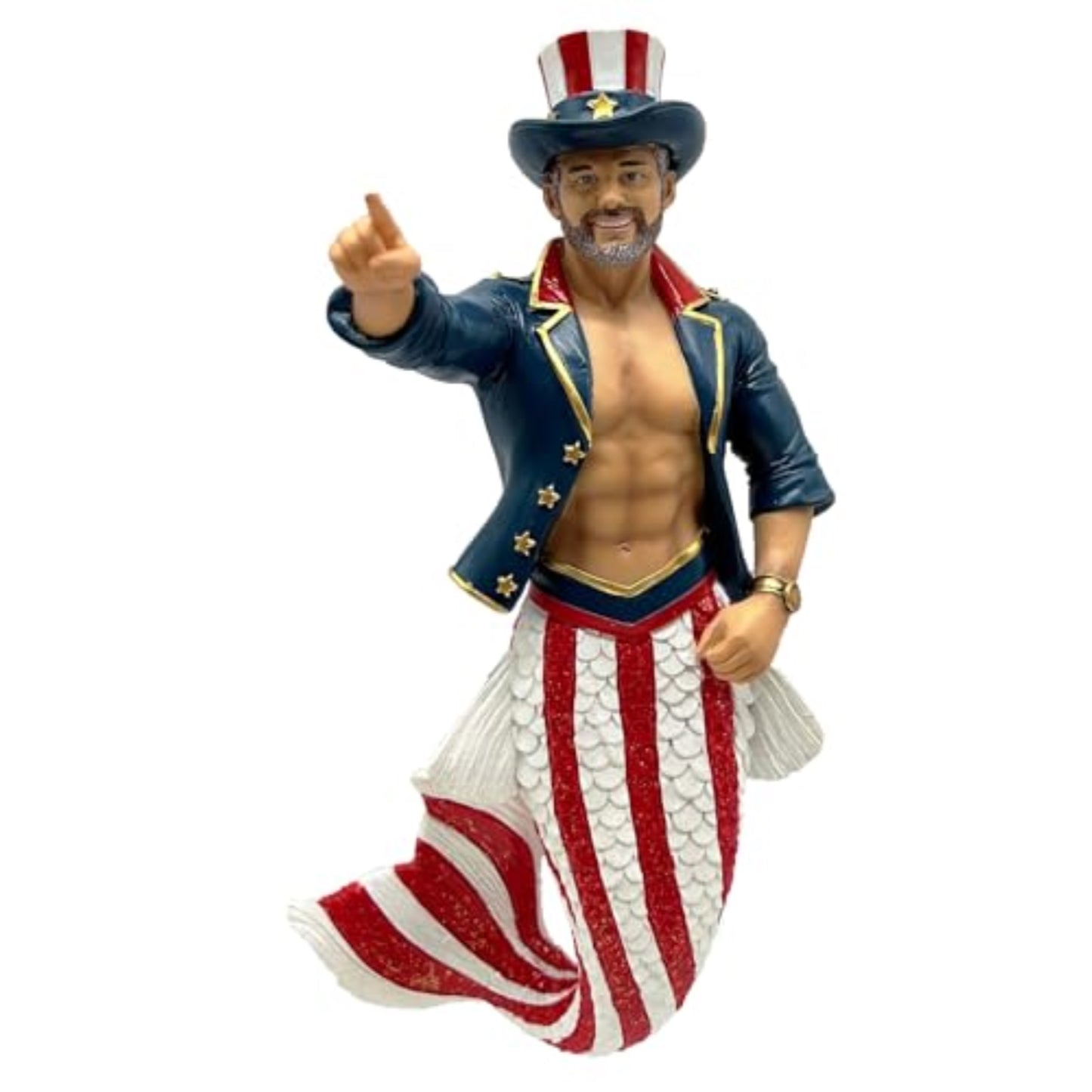 December Diamonds 55-55472 Guncle Sam Merman Ornament 7 Inches