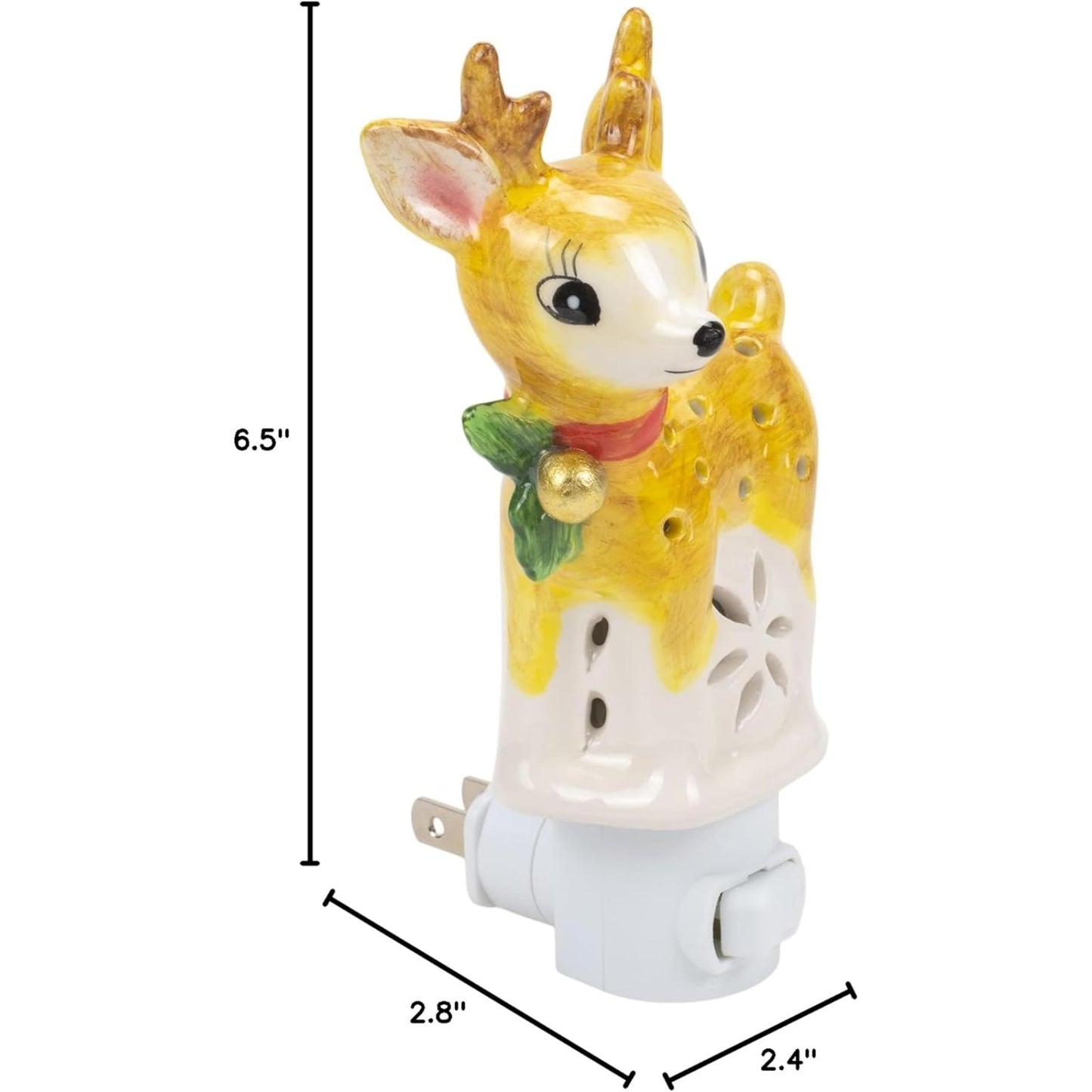 Christmas Deer Night Light Ceramic Electric Plug-In Mx181440