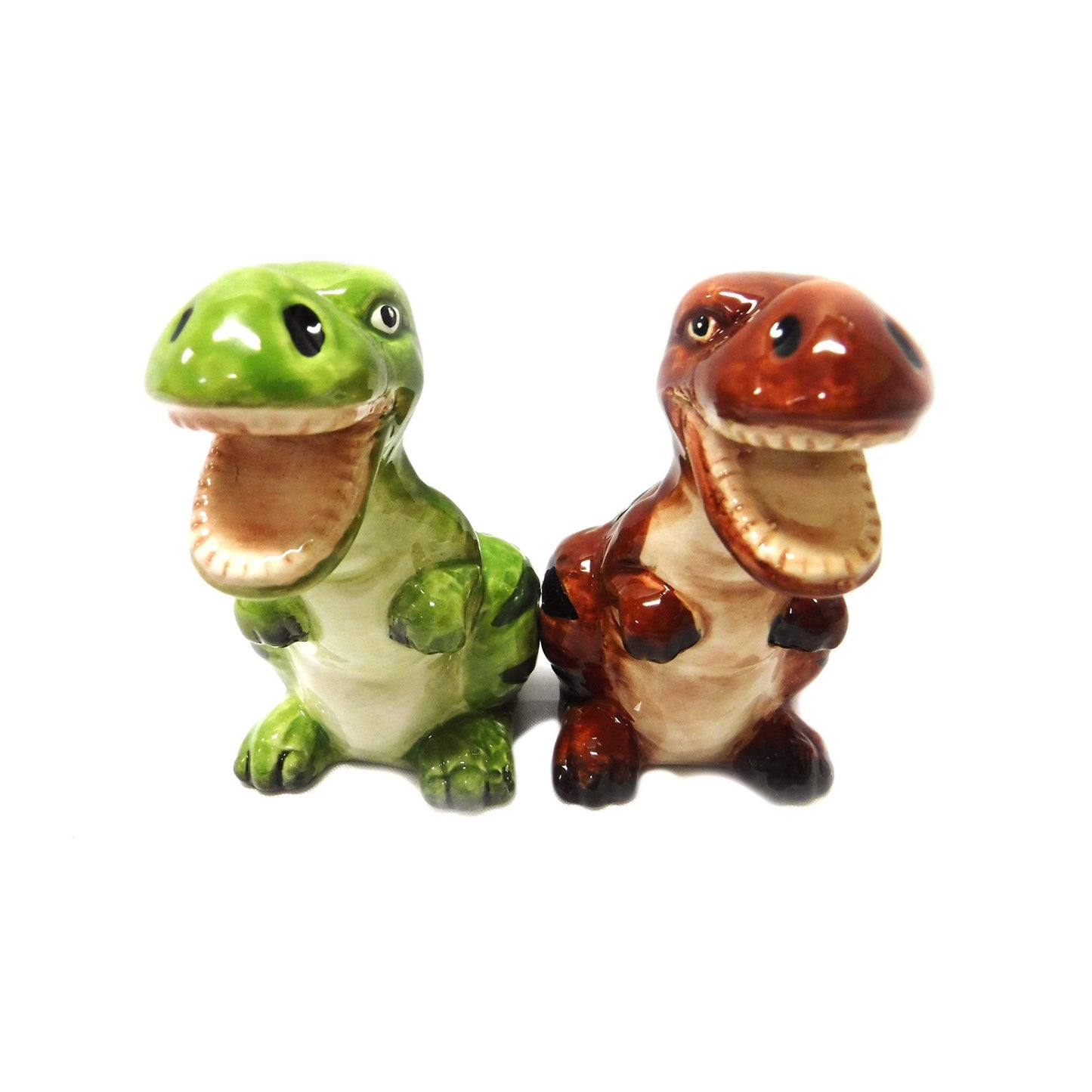 Green and Brown Dinosaurs Salt and Pepper Shaker Set