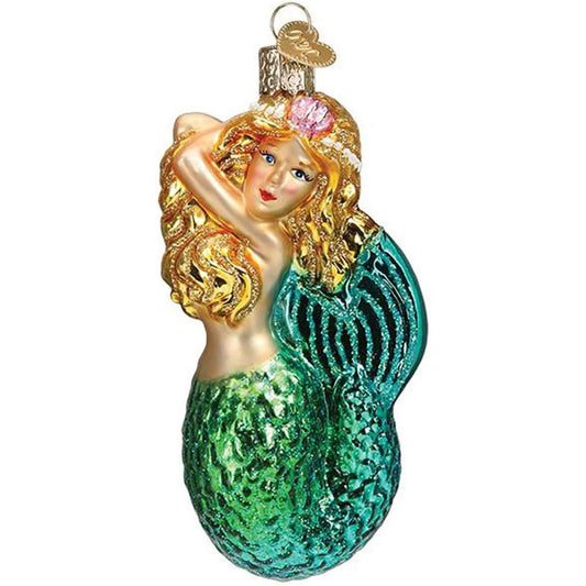 Old World Christmas 10234 Glass Blown Seashell Mermaid Ornament