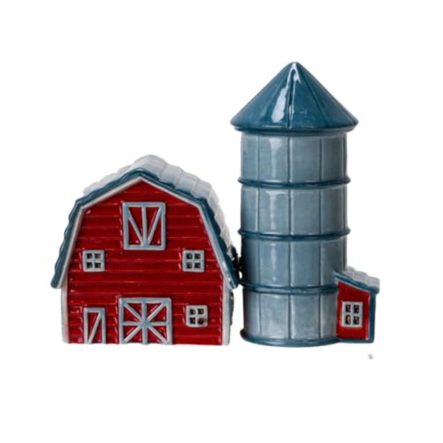 Pacific Giftware Country Style Barn and Silo Ceramic Magnetic Salt and Pepper Shakers