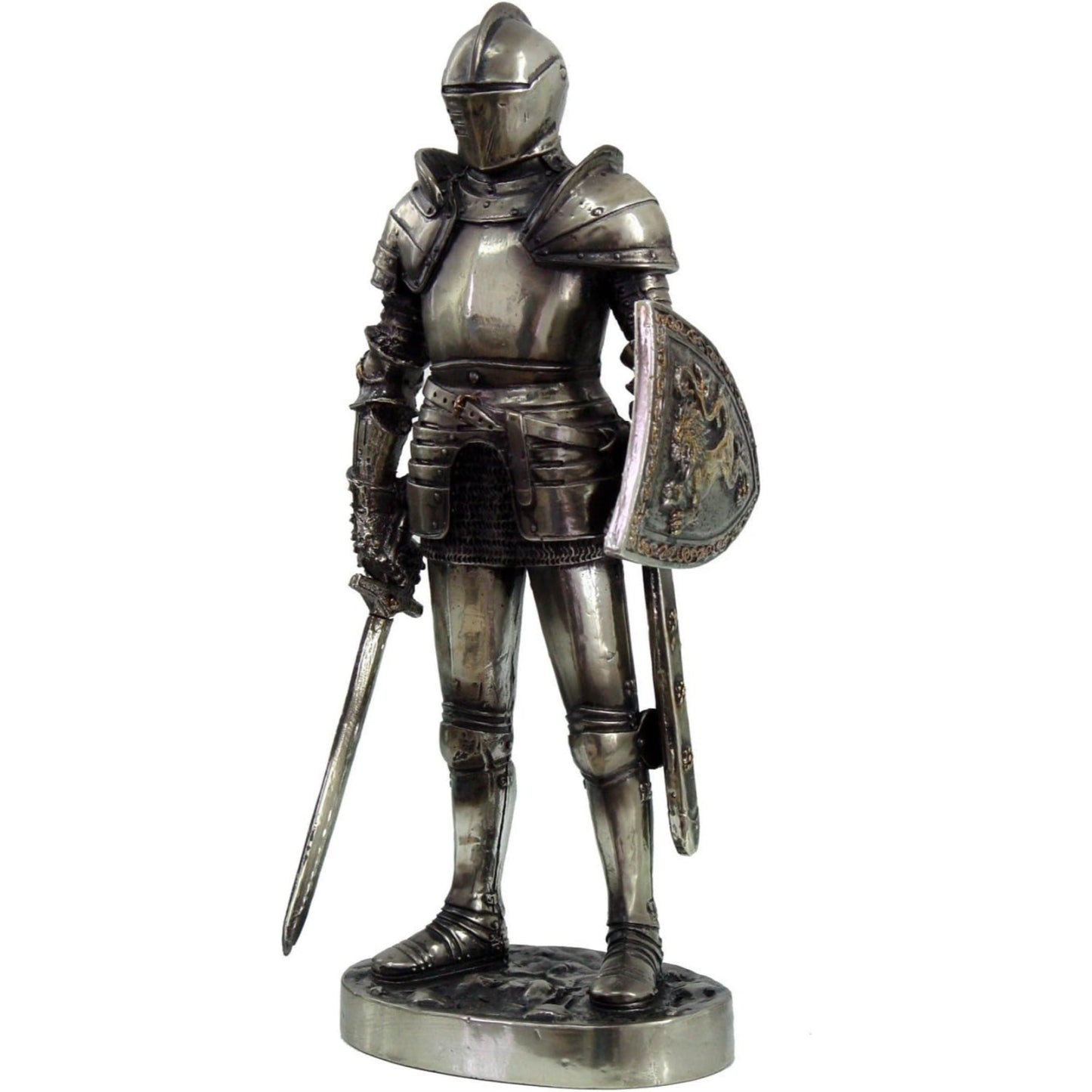 Medieval Knight with Sword and Shield Figurine 7.3 inch