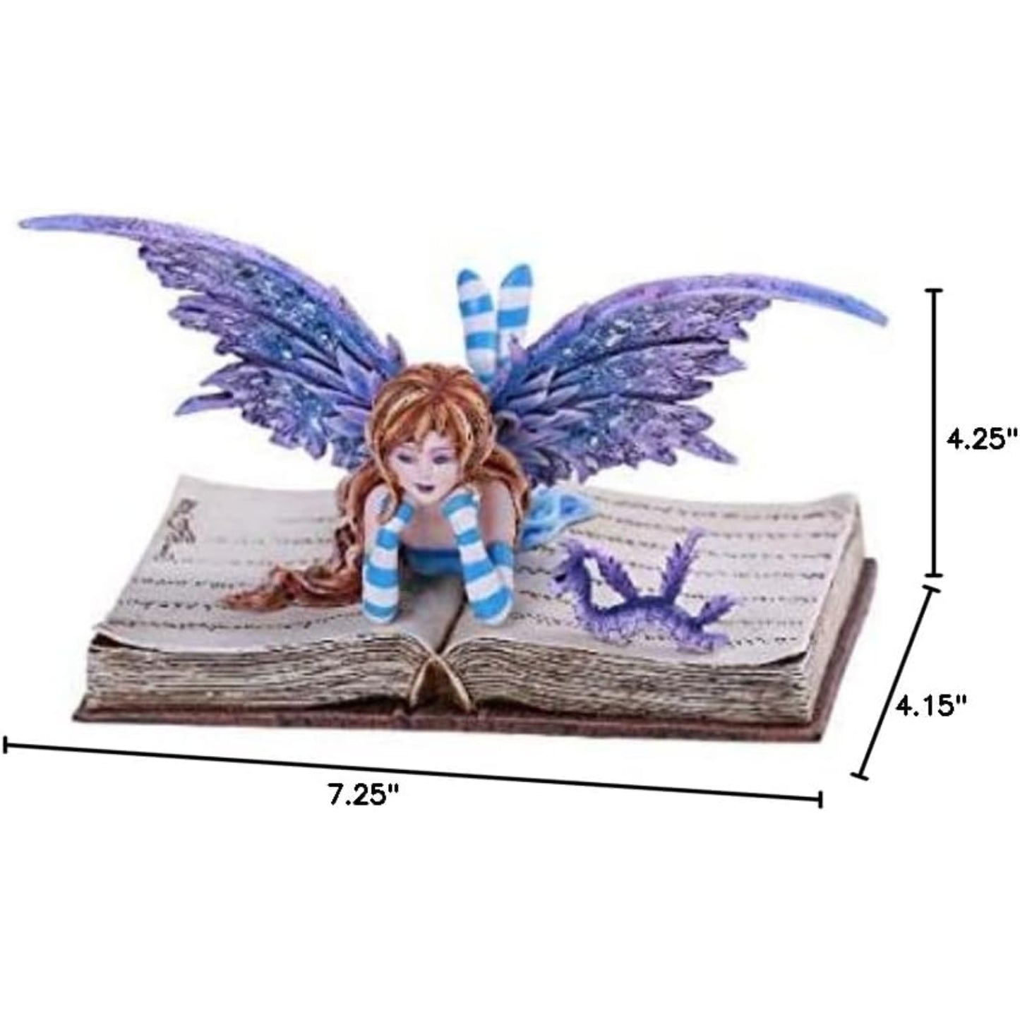 Amy Brown Bookworm Fairy Resin Collectible Figurine 7.25 inch