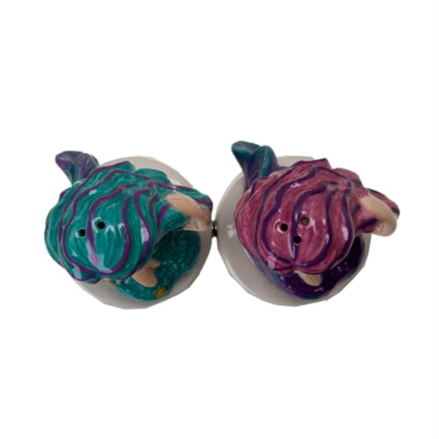 Seaside Serenade Mermaids Ceramic Magnetic Salt and Pepper Shaker Set