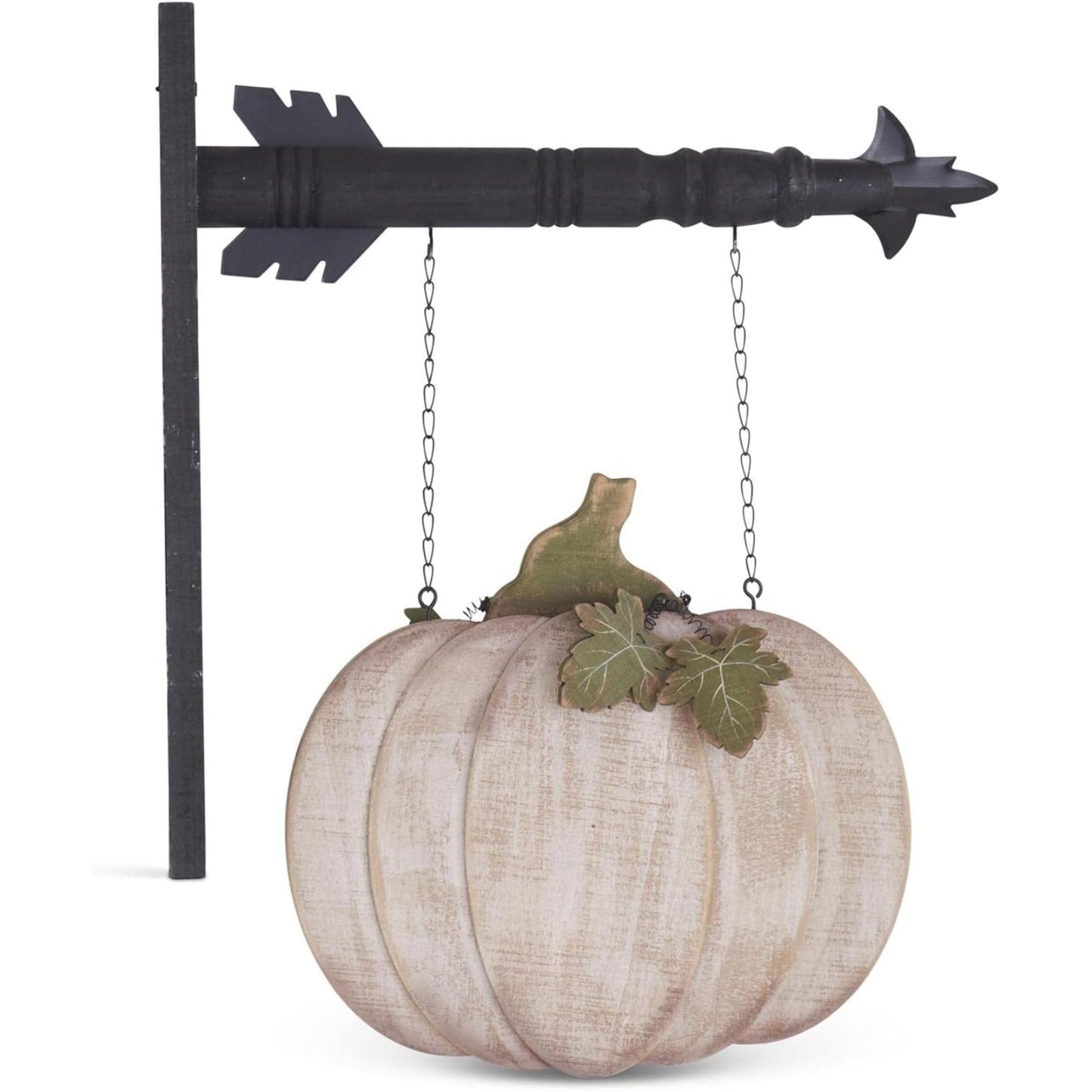 K&K Interiors Whitewashed Pumpkin Wood Arrow Replacement Sign 13 inch - Arrow Sold Separately