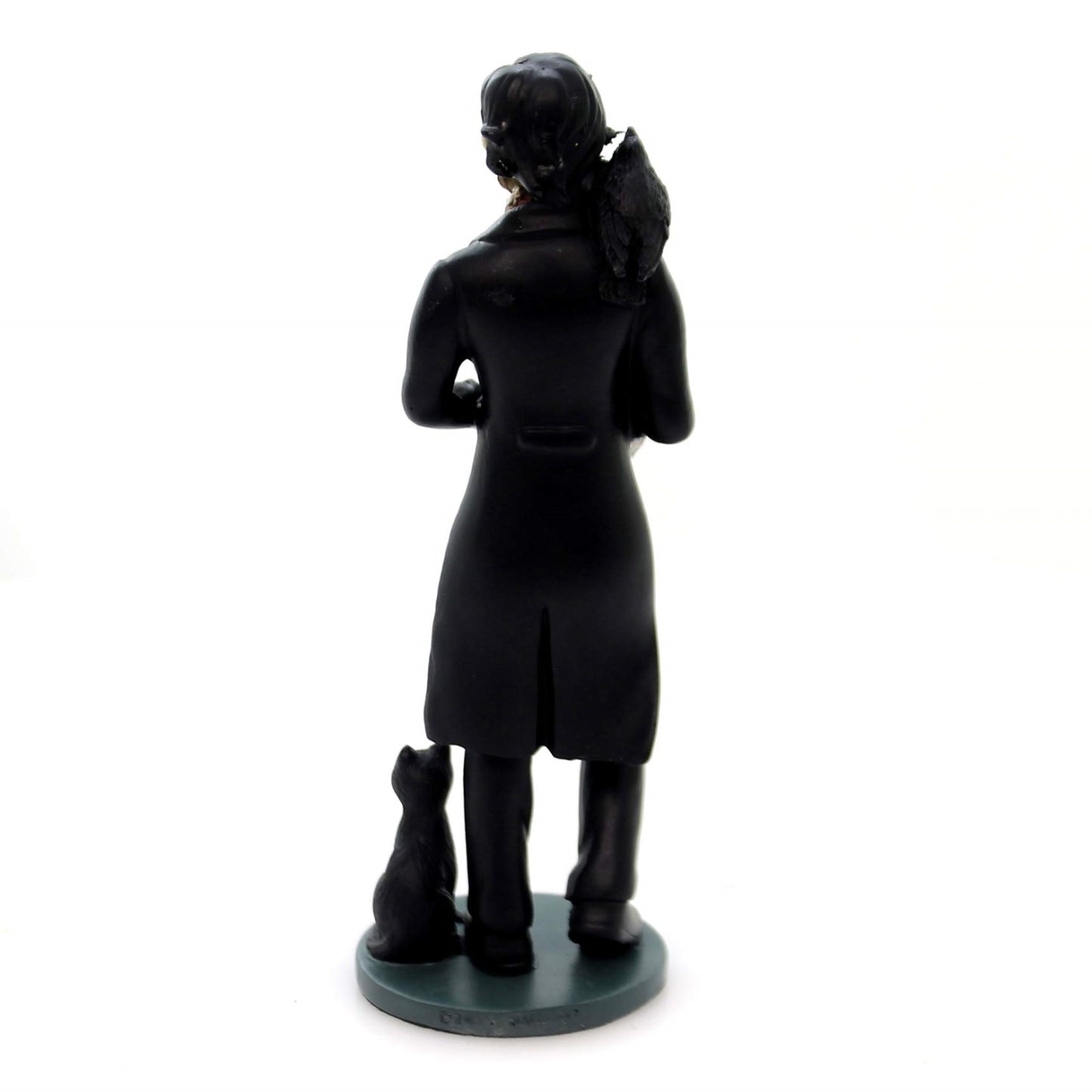 Gothic Day Of The Dead Edgar Allan Poe Statue With Raven Skeleton Figurine 5.5 inch