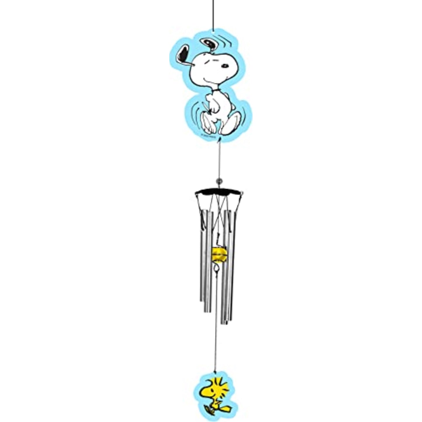 Spoontiques Peanuts Snoopy and Woodstock Metal Outdoor Garden Wind Chime Patio Decoration 18 Inch