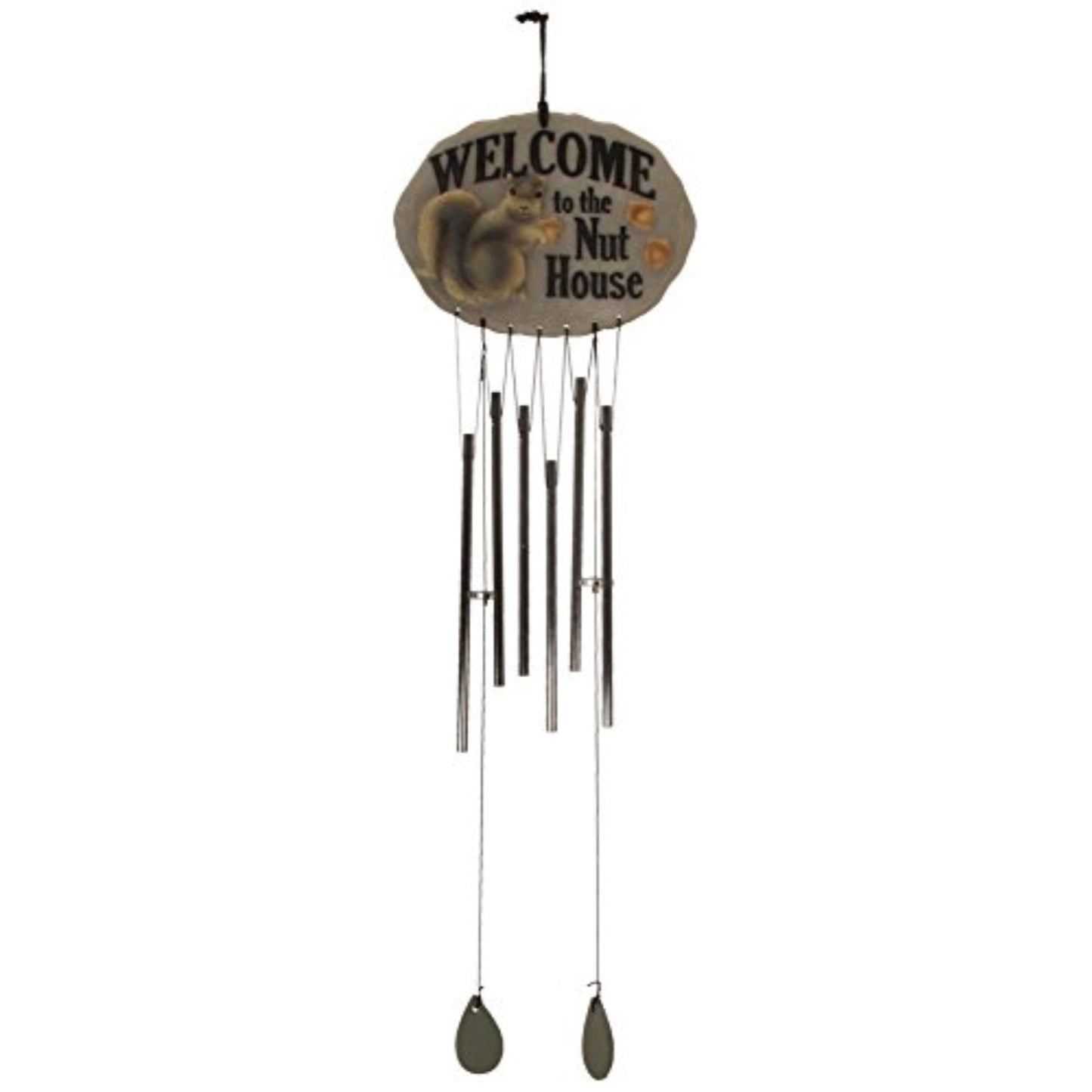 Spoontiques Welcome to the Nut House Squirrel Outdoor Garden Wind Chime 19 inch