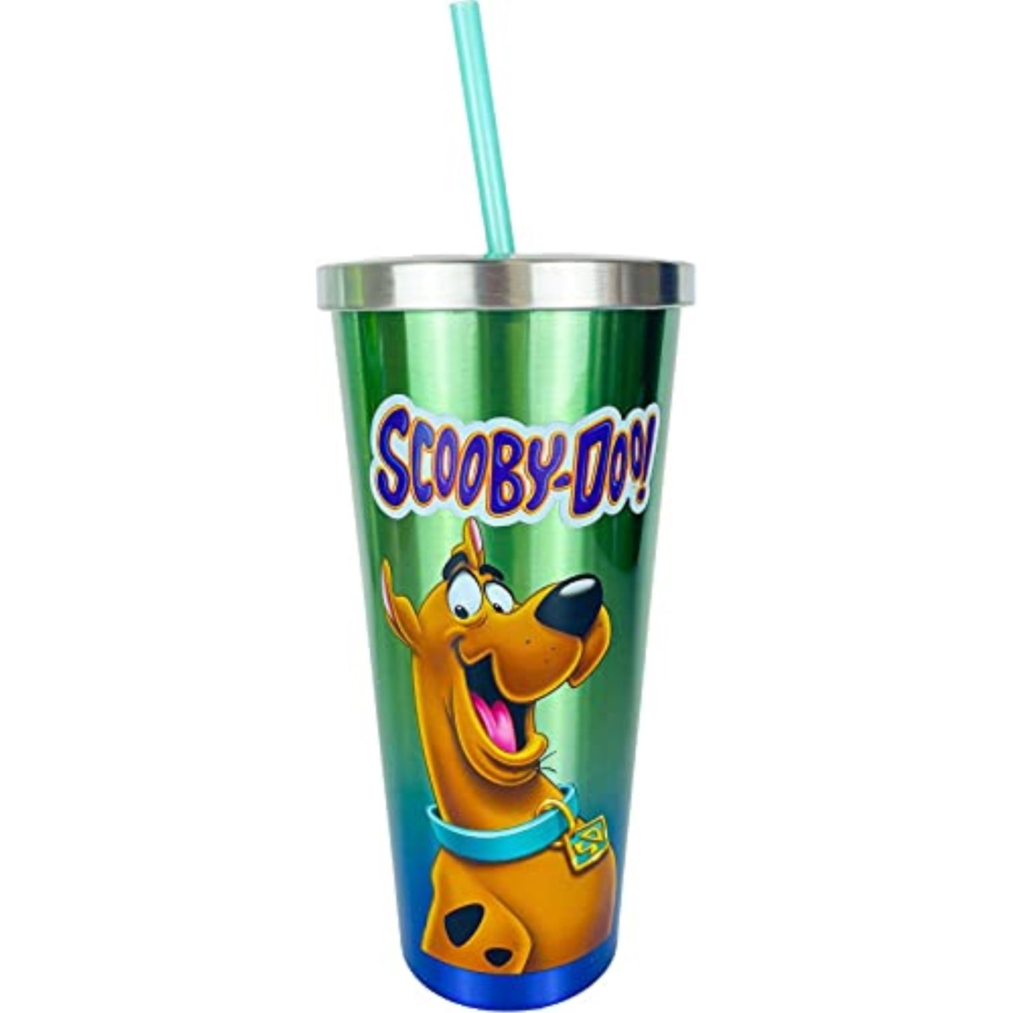 Spoontiques Scooby Doo Double Wall Insulated Stainless Steel Tumbler Travel Cup with Straw 24 ounce