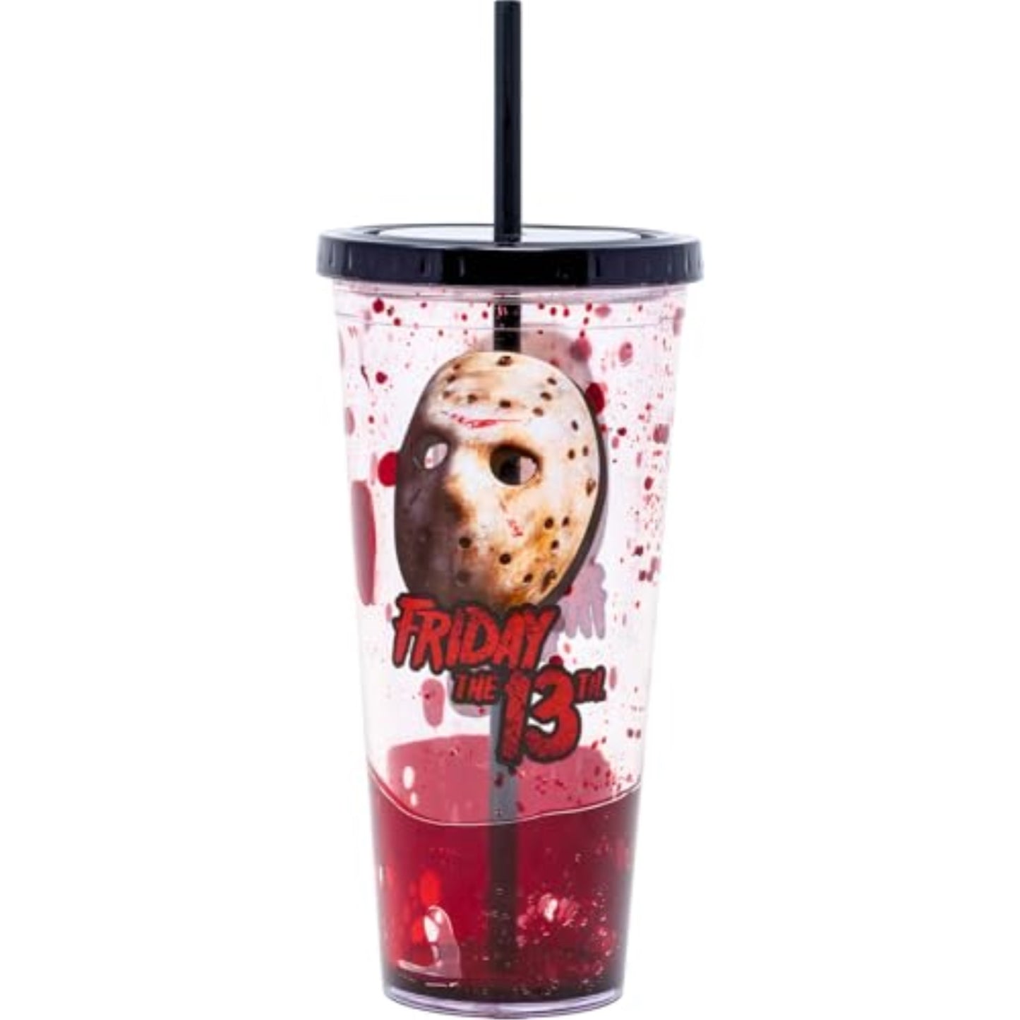 Spoontiques Friday the 13th Acrylic Horror Tumbler Cup with Straw 32 ounce