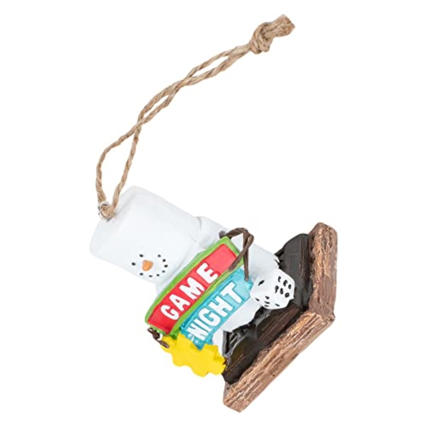 Ganz Smores Marshmallow Snowman Game Night Resin Christmas Tree Ornament 2.6 inch
