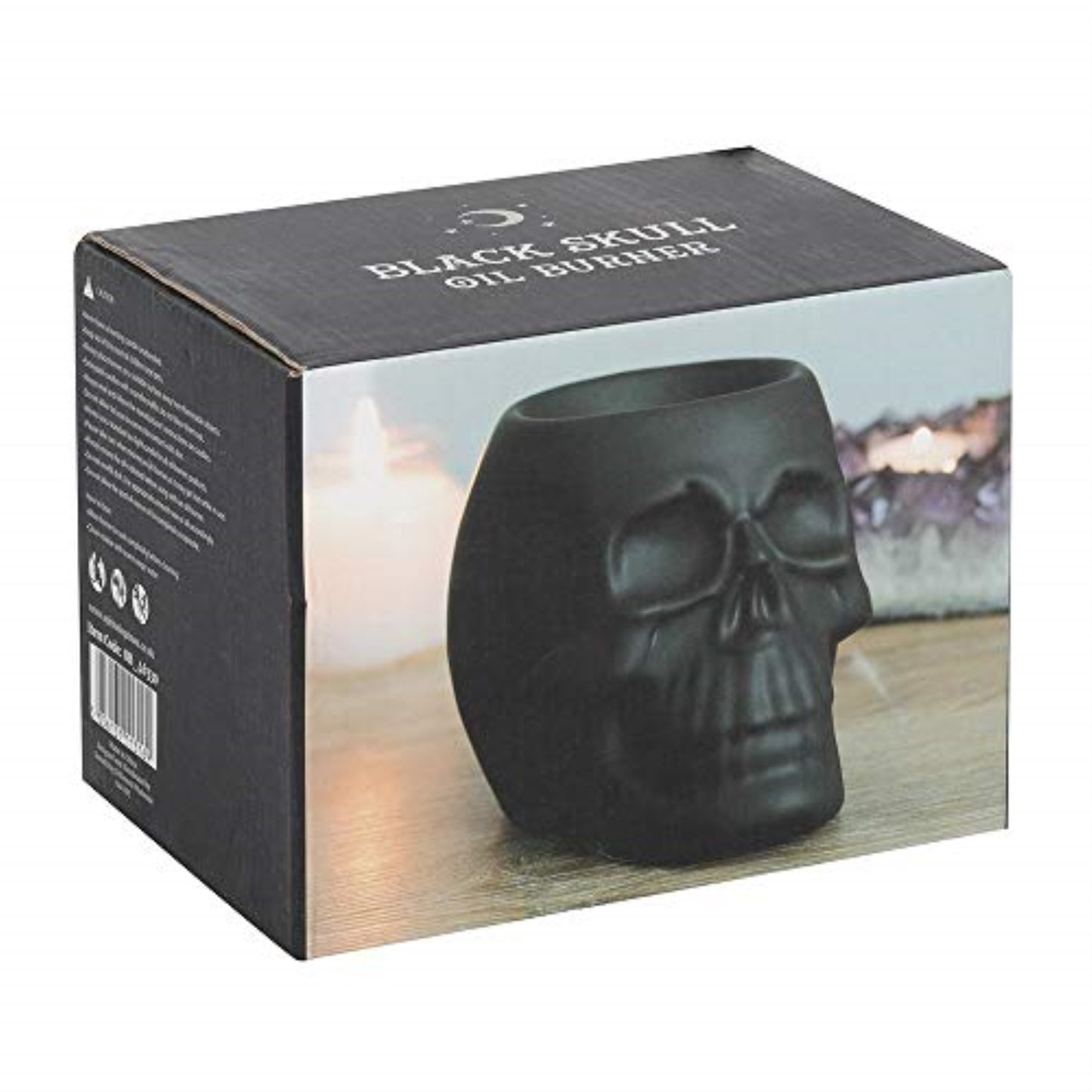 Aroma Relaxation Matte Black Skull Skeleton Ceramic Oil Burner