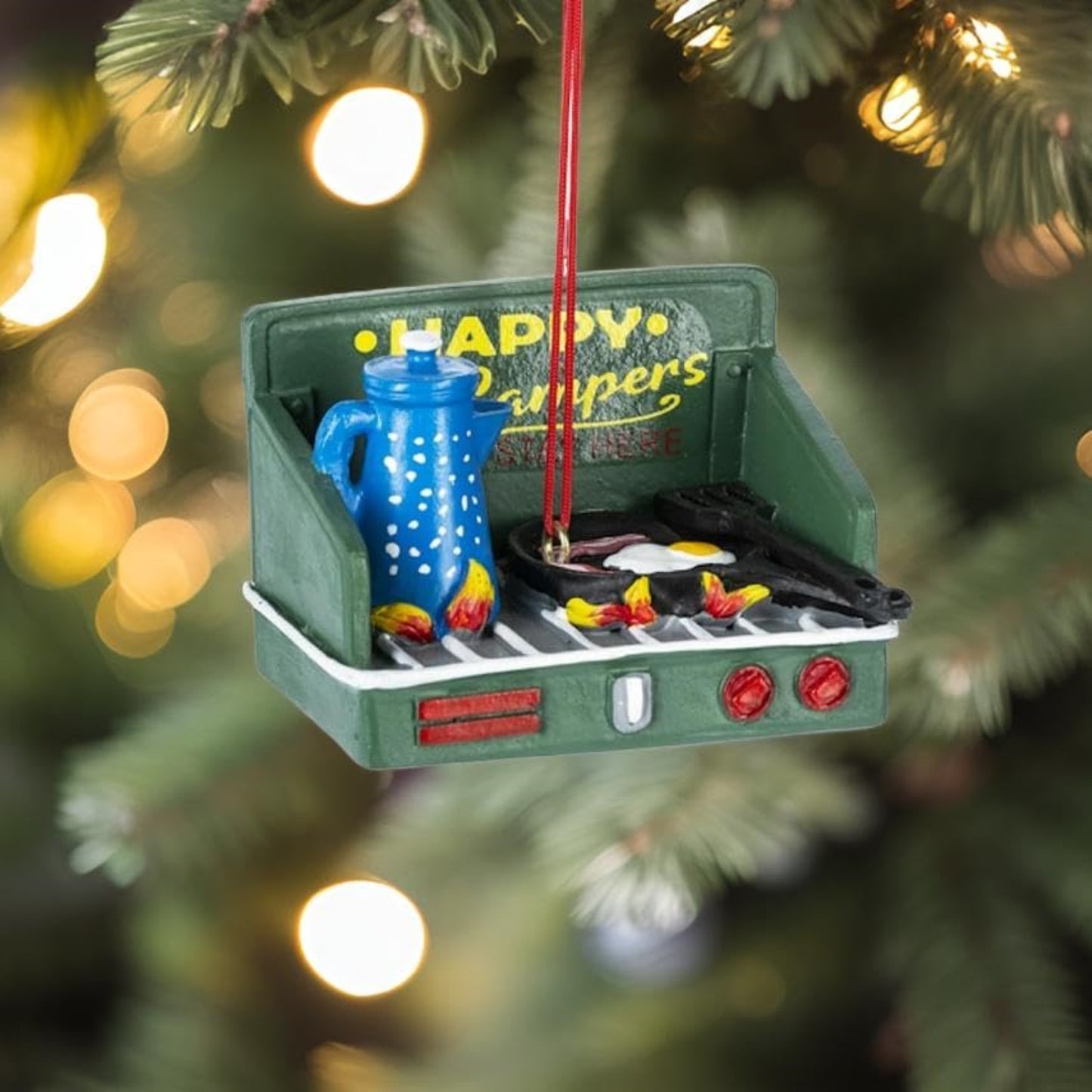 Happy Campers Camp Stove Christmas Tree Camping Ornament 1.75 inch