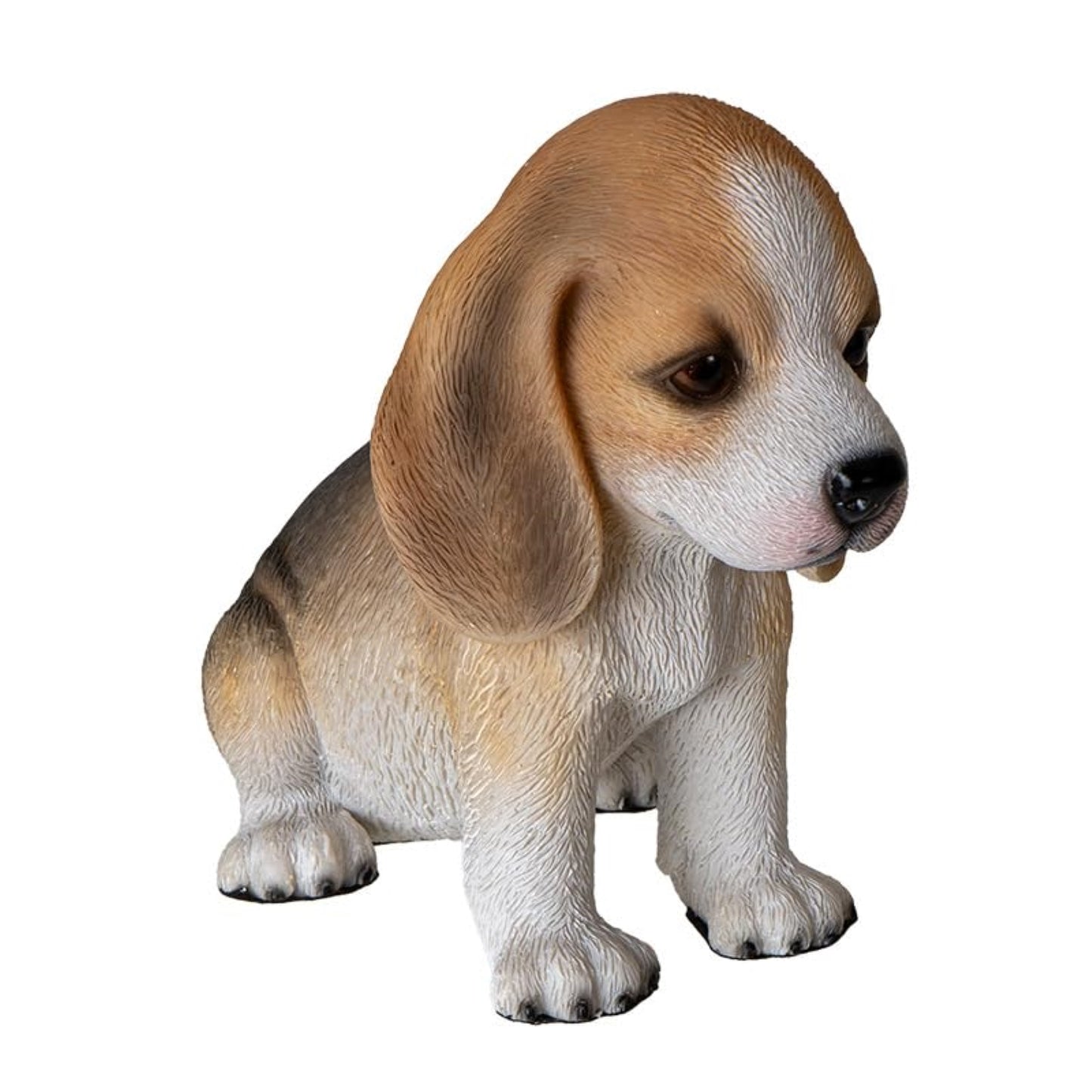 Adorable Sitting Beagle Figurine Realistic Lifelike Statue Decorative Puppy Dog Polyresin 5.75 inch