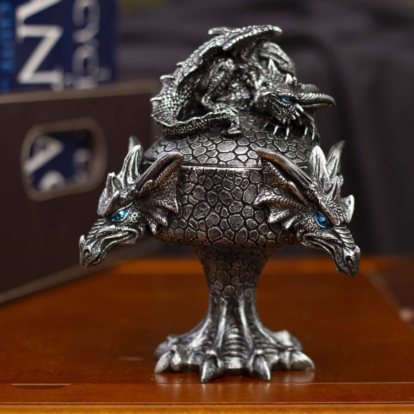 Dragon Trilogy Guarding Sleeping Wyrmling Decorative Jewelry Trinket Keepsake Box Figurine 5.75 inch
