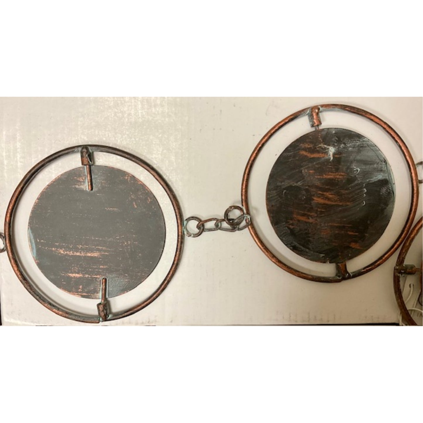 Patina Round Kinetic Iron Metal Outdoor Garden Rain Chain 64 Inch