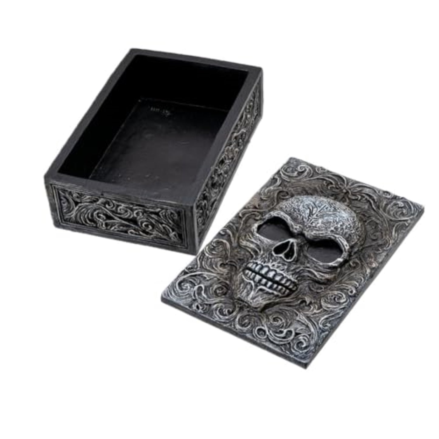 Skull Tarot Box Gothic Decorative Storage Container for Tarot Cards Jewelry Crystals or Trinkets Resin Keepsake Holder