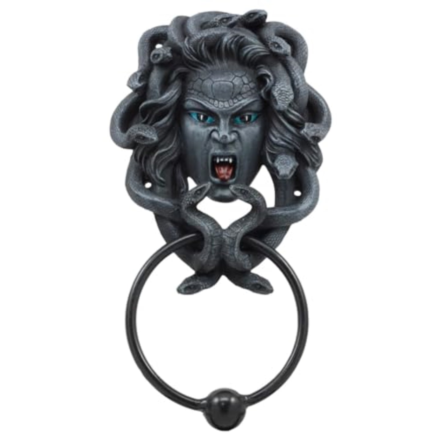 The Head of Medusa Resin Door Knocker with Iron Knocker 9 inches Tall