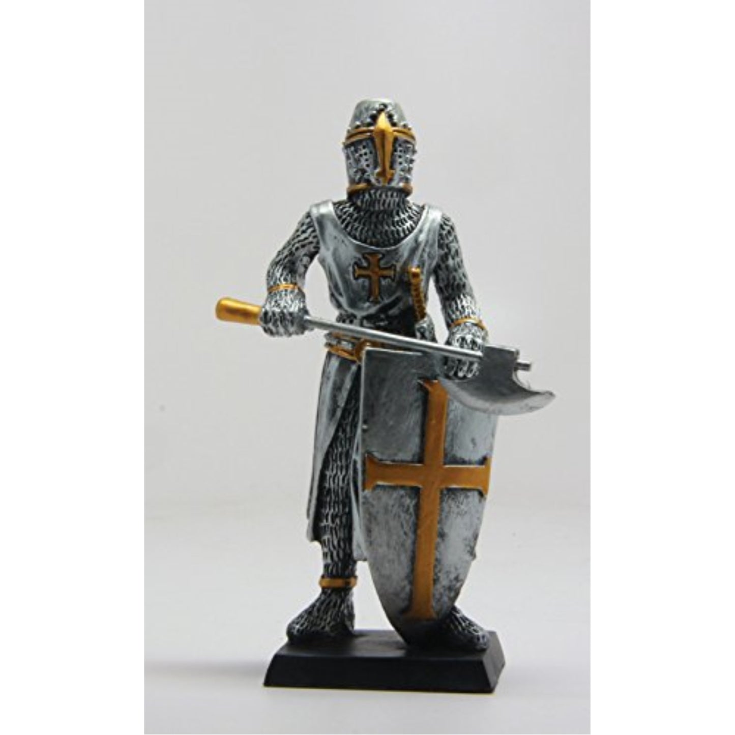 Medieval Knight with Axe and Shield Resin Statue Figurine 4 inch