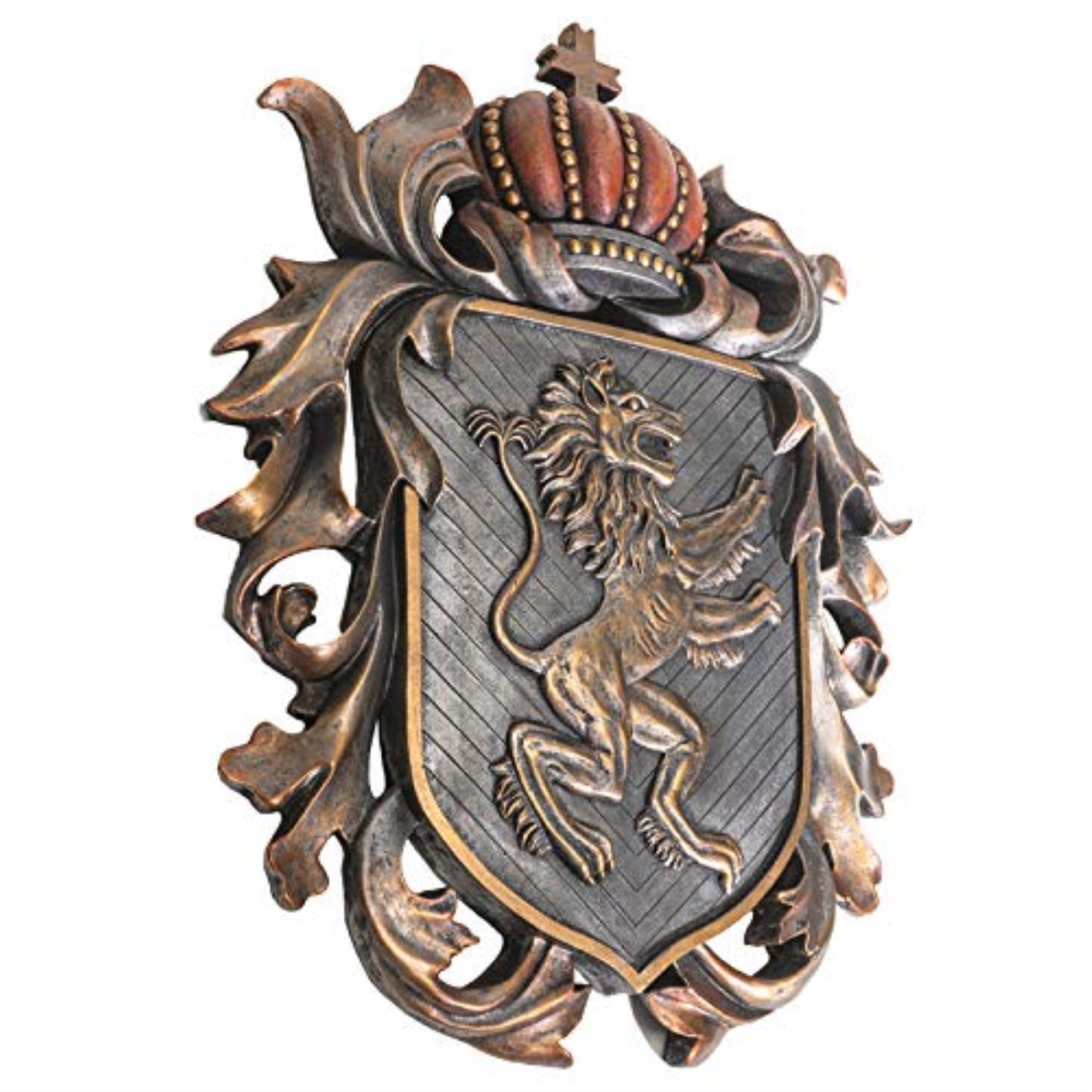Heraldic Lion Crest Shield Wall Plaque Decoration 14 x 18 inch