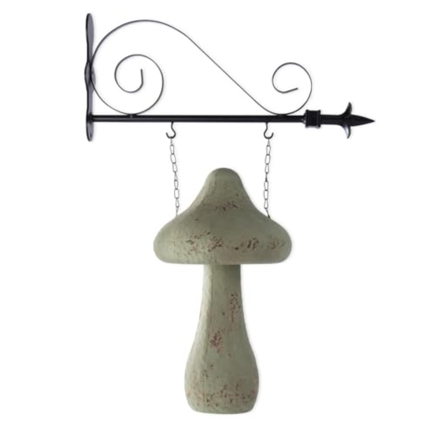 K&K Interiors Weathered Green Metal Mushroom Arrow Replacement Sign 15.75 inch - Arrow Sold Separately