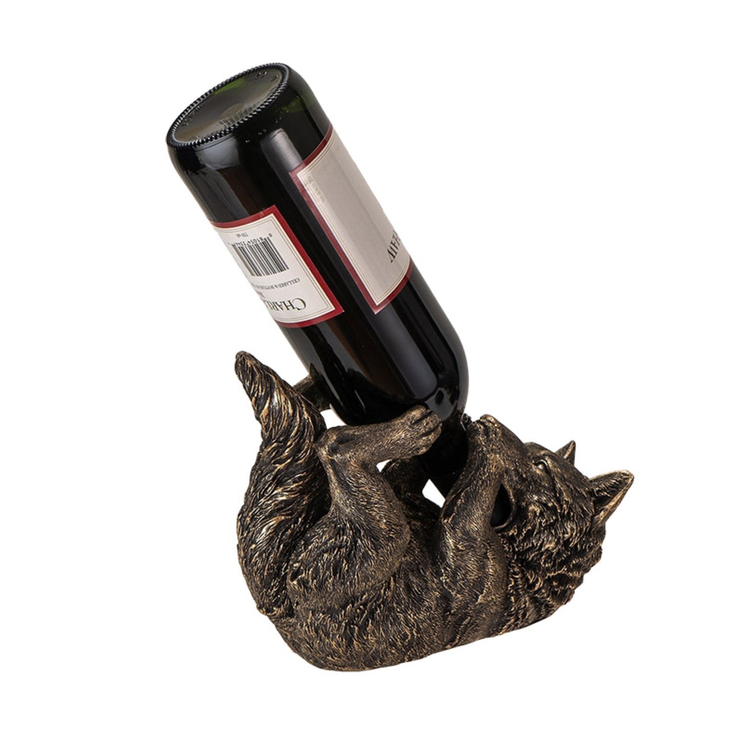 Wolf Wine Bottle Holder Decoration 9 inch