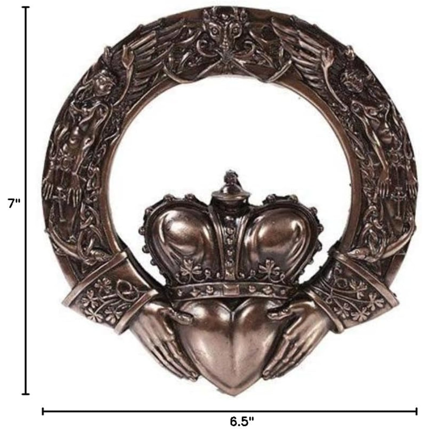 Celtic Claddagh Ring Wall Plaque Home Decor 6.5 x 7 inch