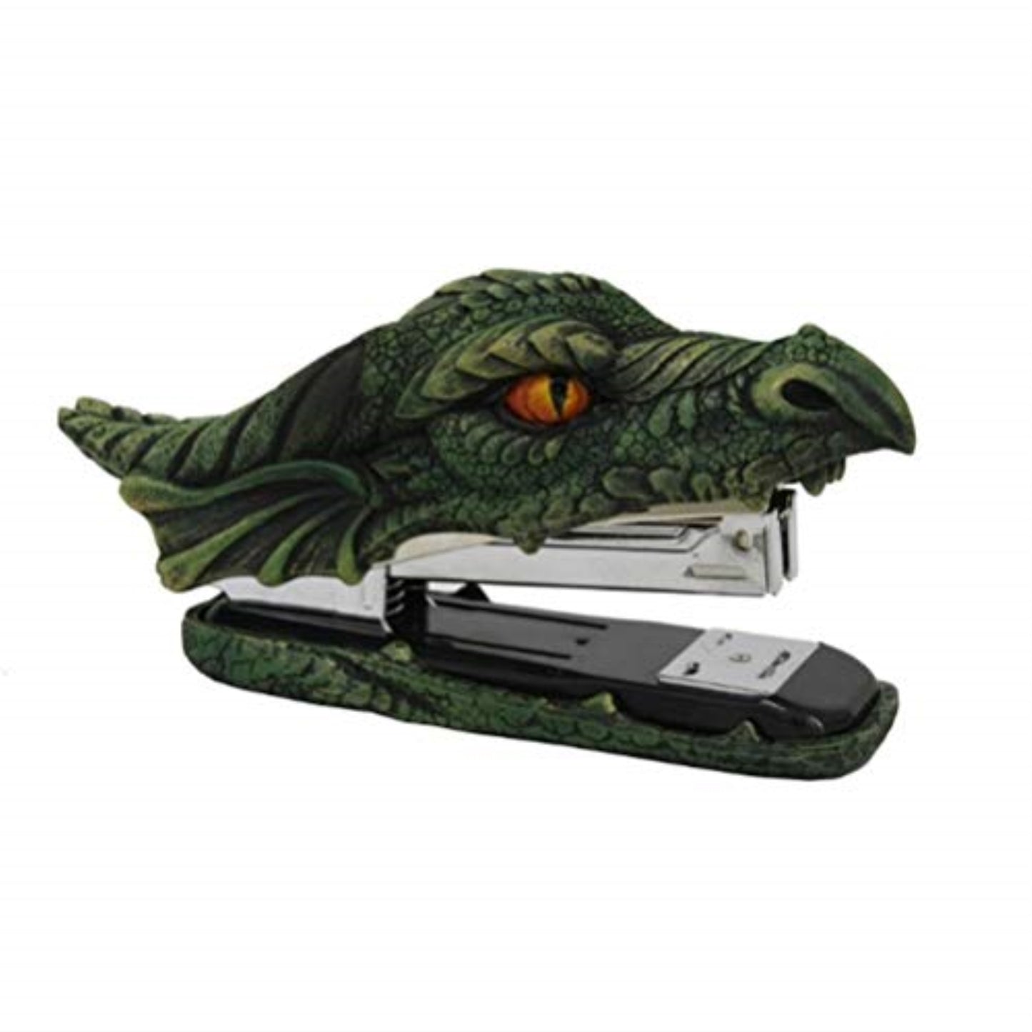 Dragon Green Head Golden Eyes Decorative Functional Stapler Figurine Office Desktop Stationery