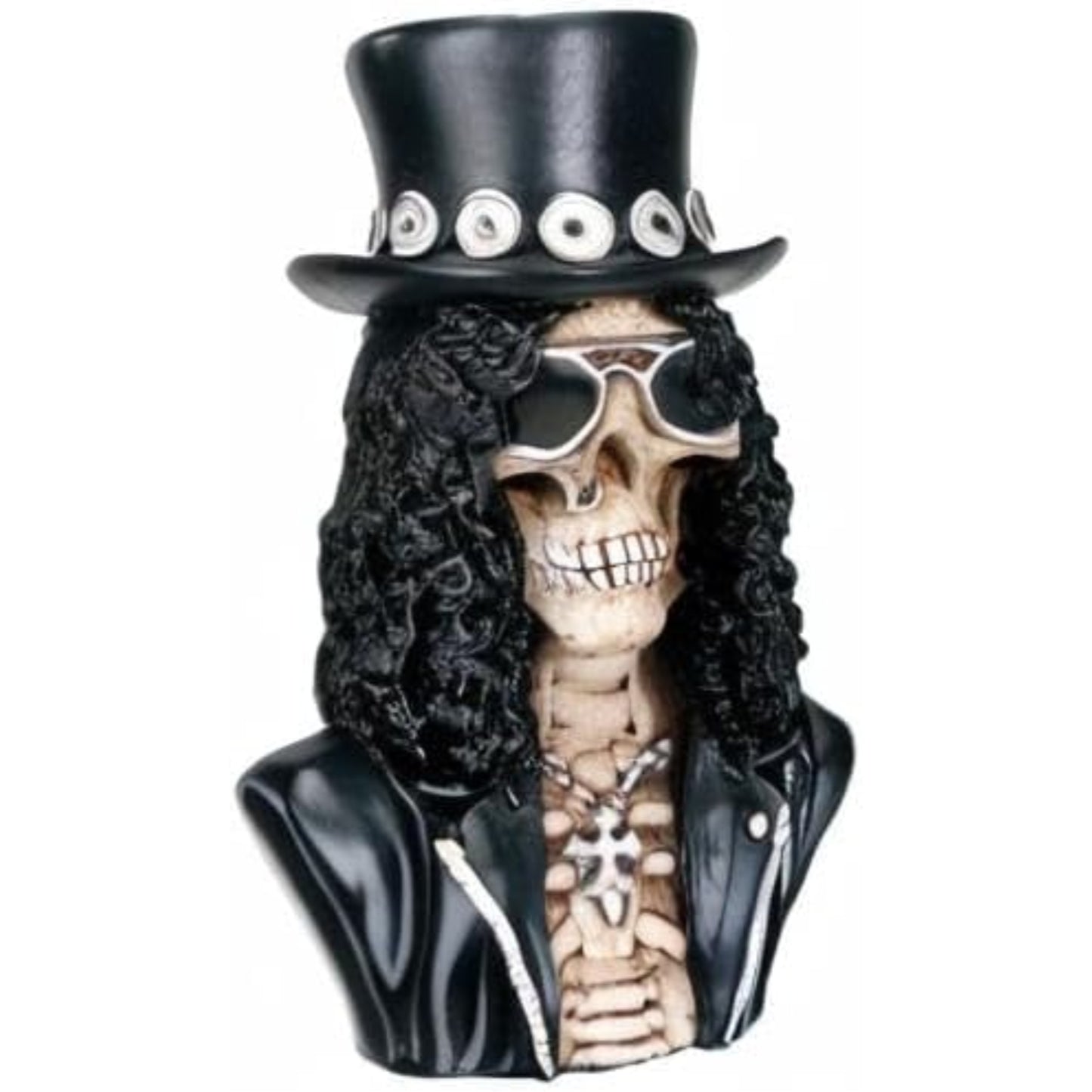 Sklash Skeleton in Top Hat Bust Figurine 4.75 inch