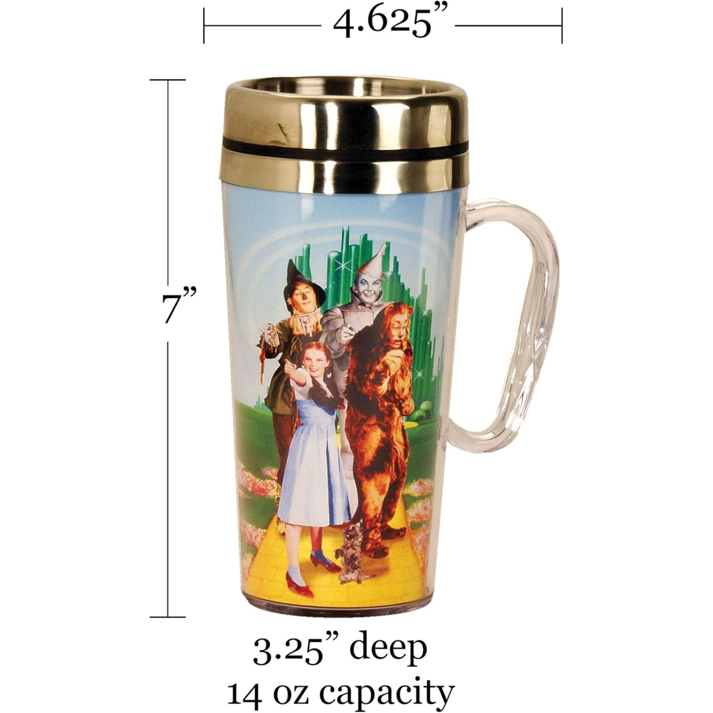 Spoontiques Wizard of Oz Double Walled Stainless and Acrylic Insulated Travel Mug 14 ounce