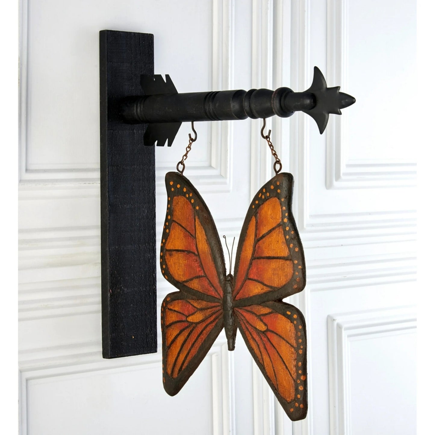 K&K Interiors Orange and Black Resin Butterfly Arrow Replacement Sign 12 inch - Arrow Sold Separately