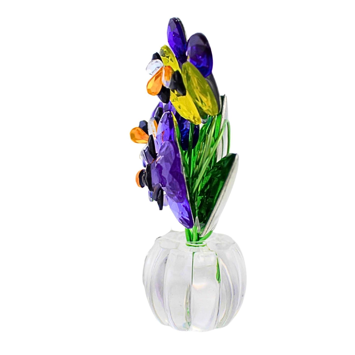 Ganz Pansy Posy Pot Acrylic Multicolored Flower Figurine 4 inch