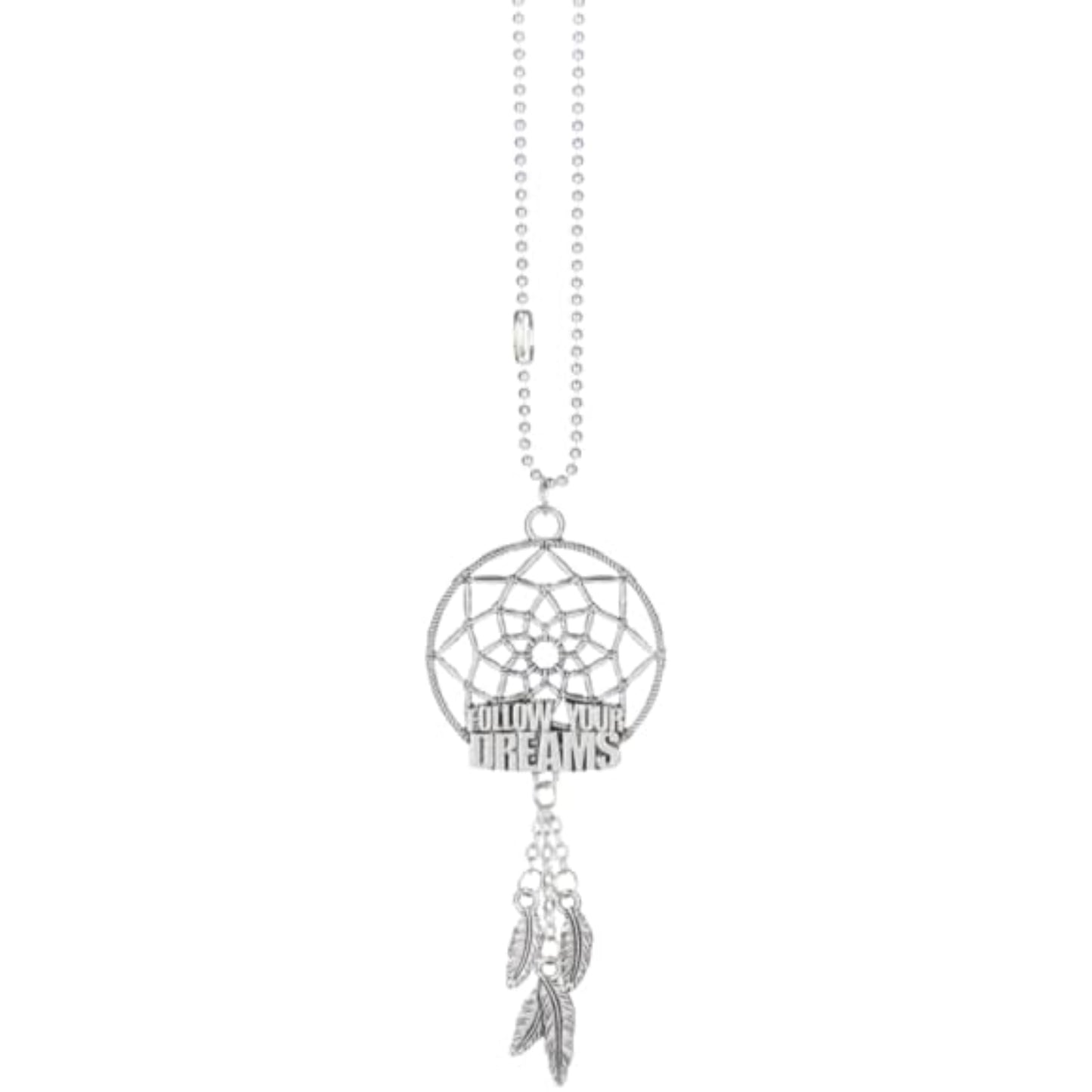 Ganz Follow Your Dreams Dreamcatcher Zinc Metal Car Charm with Silver Chain